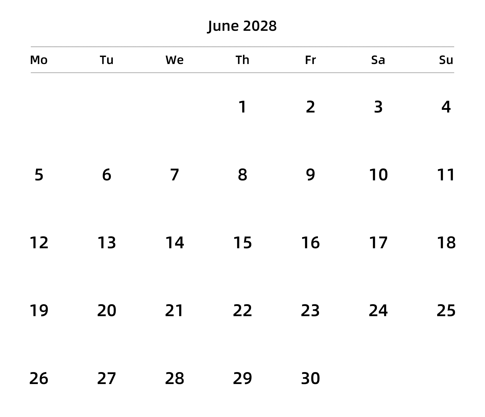 英文版 周一开始