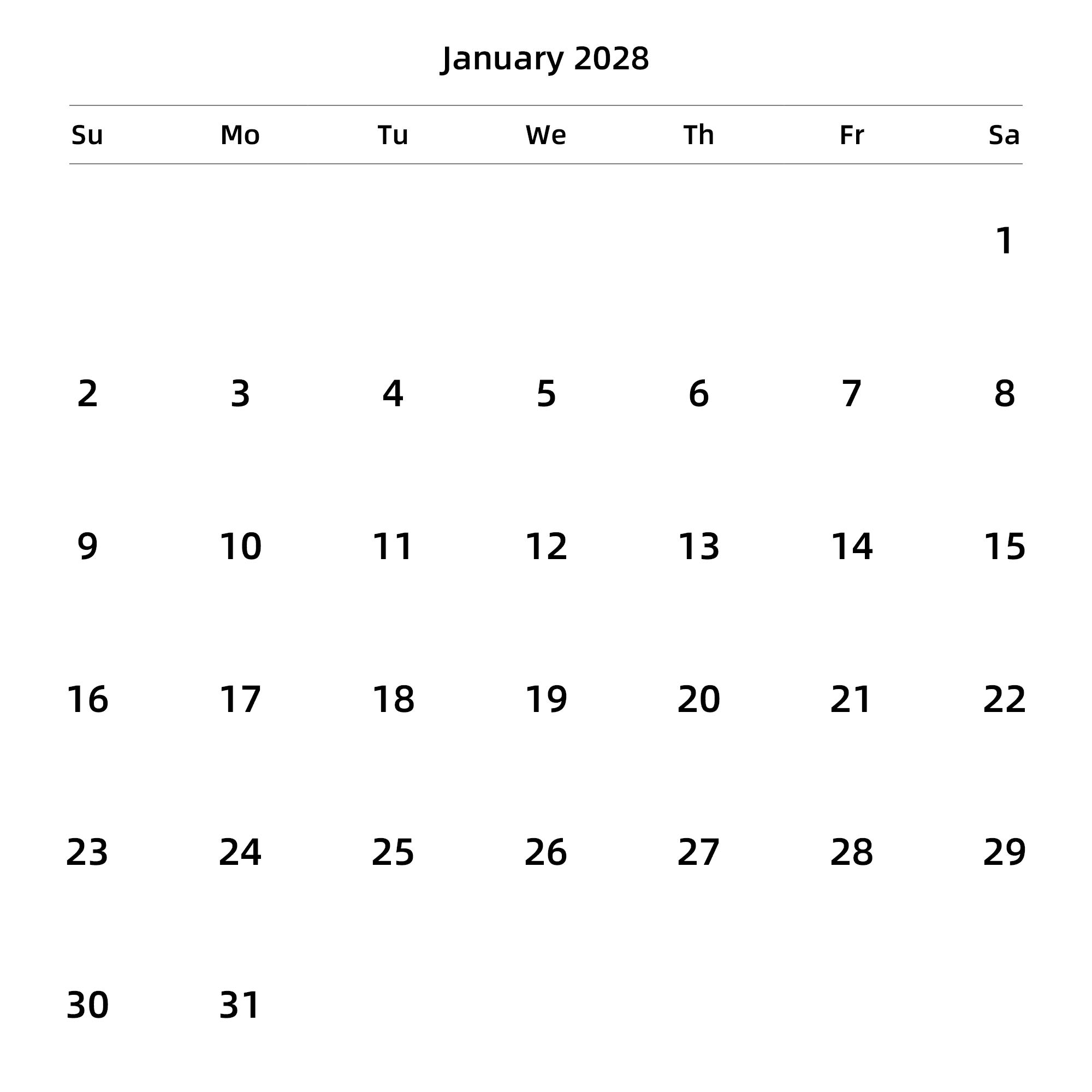 英文版 周日开始 带节假日调休安排