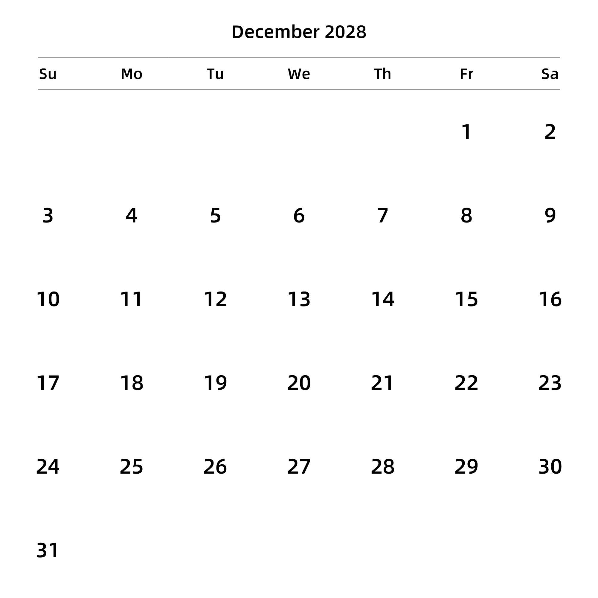英文版 周日开始