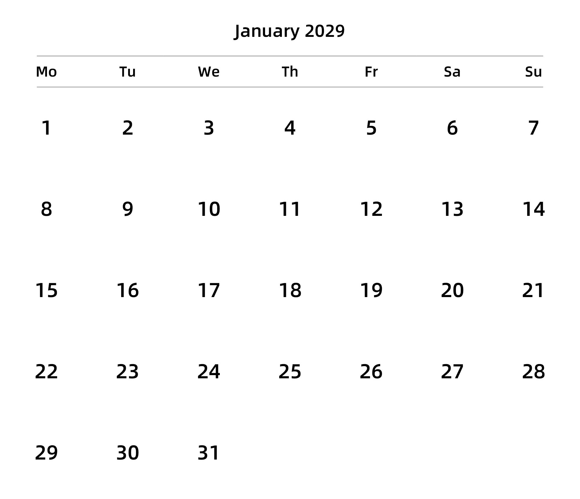 英文版 周一开始