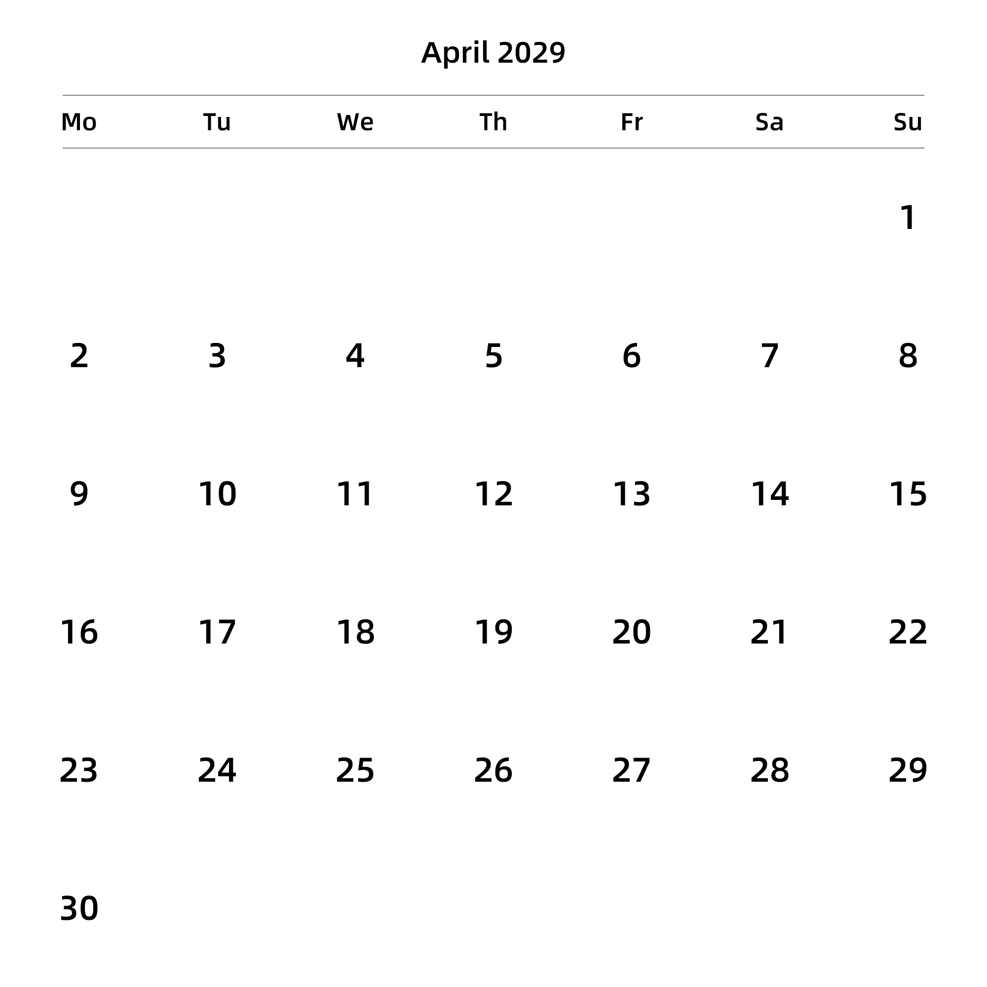 英文版 周一开始