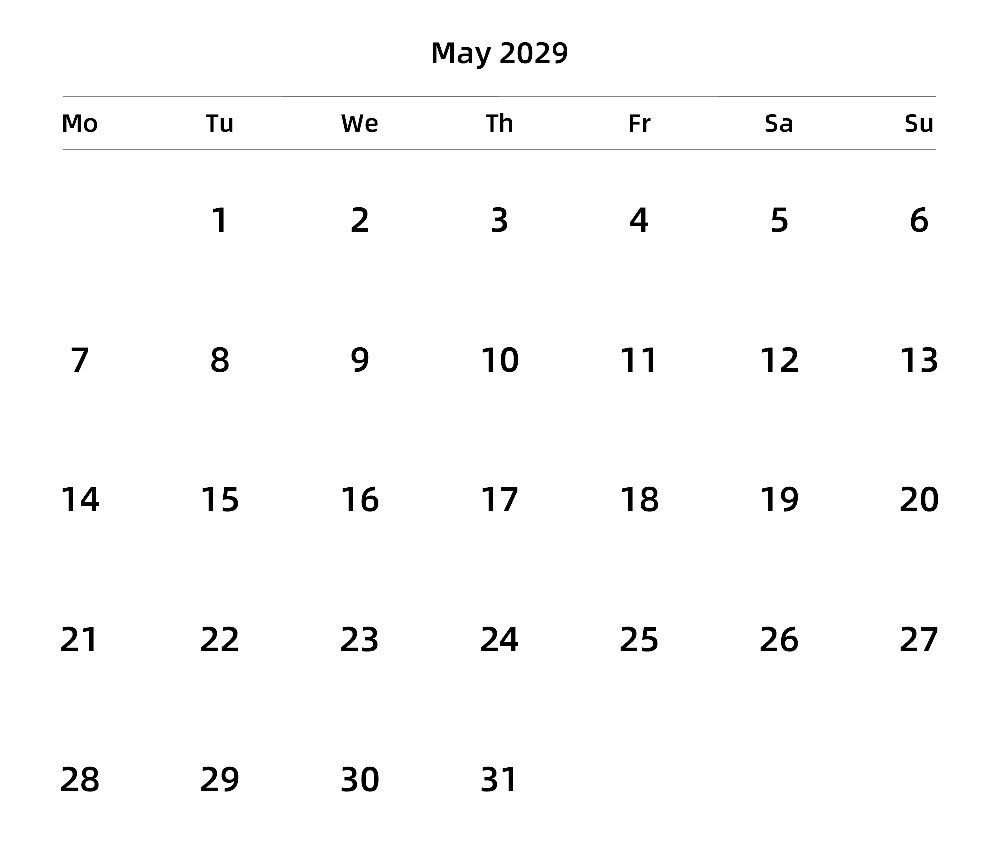 英文版 周一开始