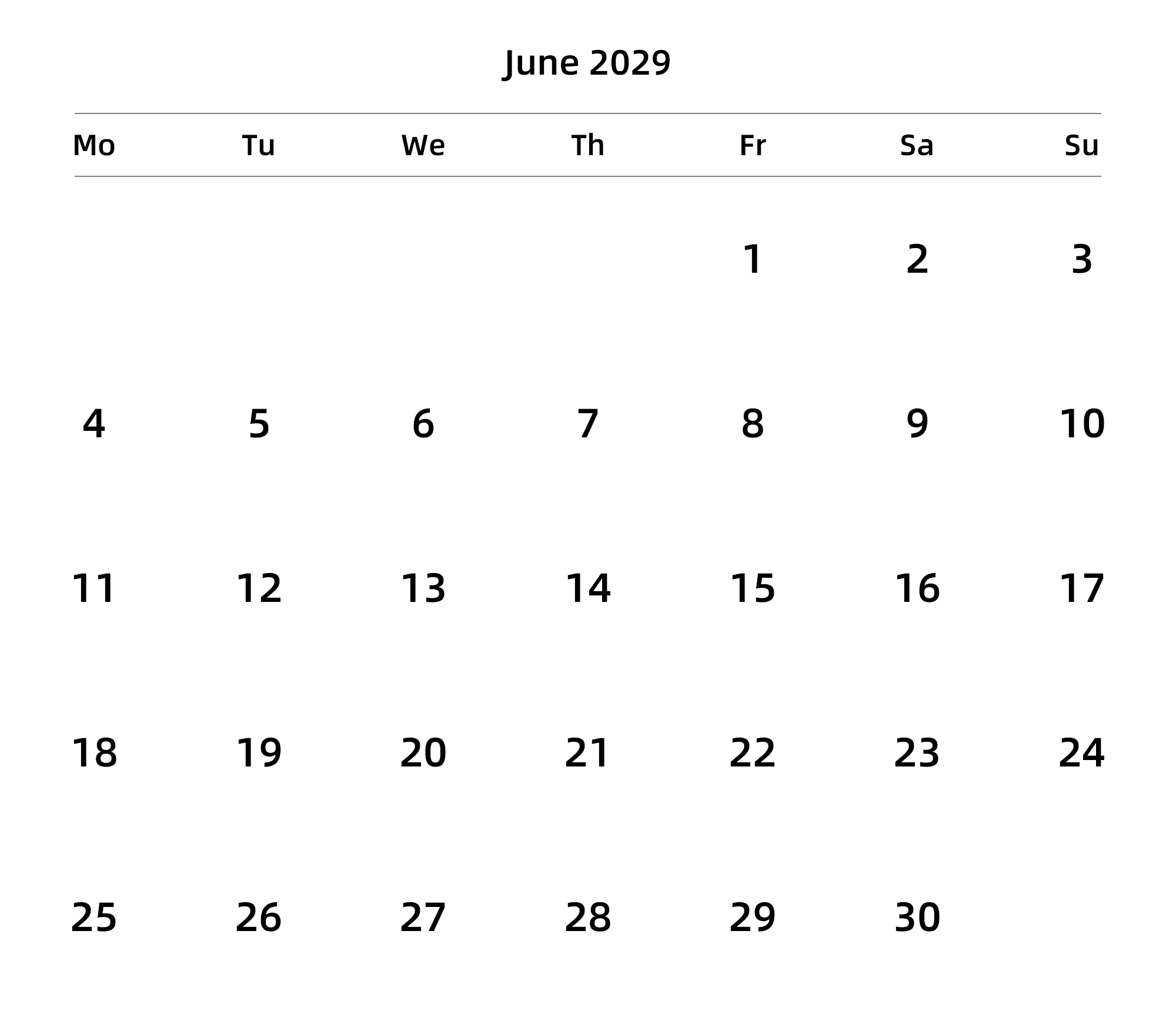 英文版 周一开始