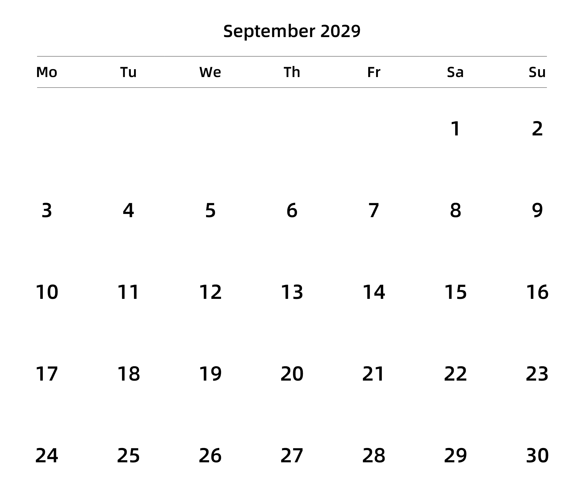 英文版 周一开始