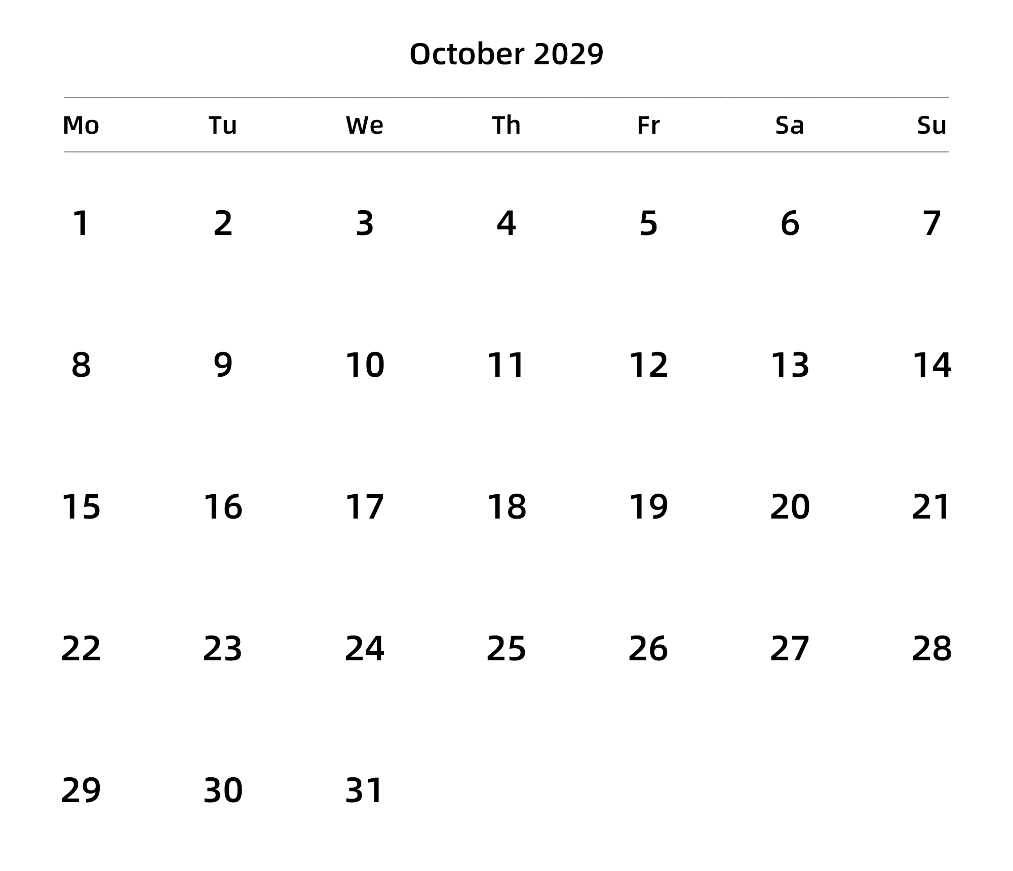 英文版 周一开始
