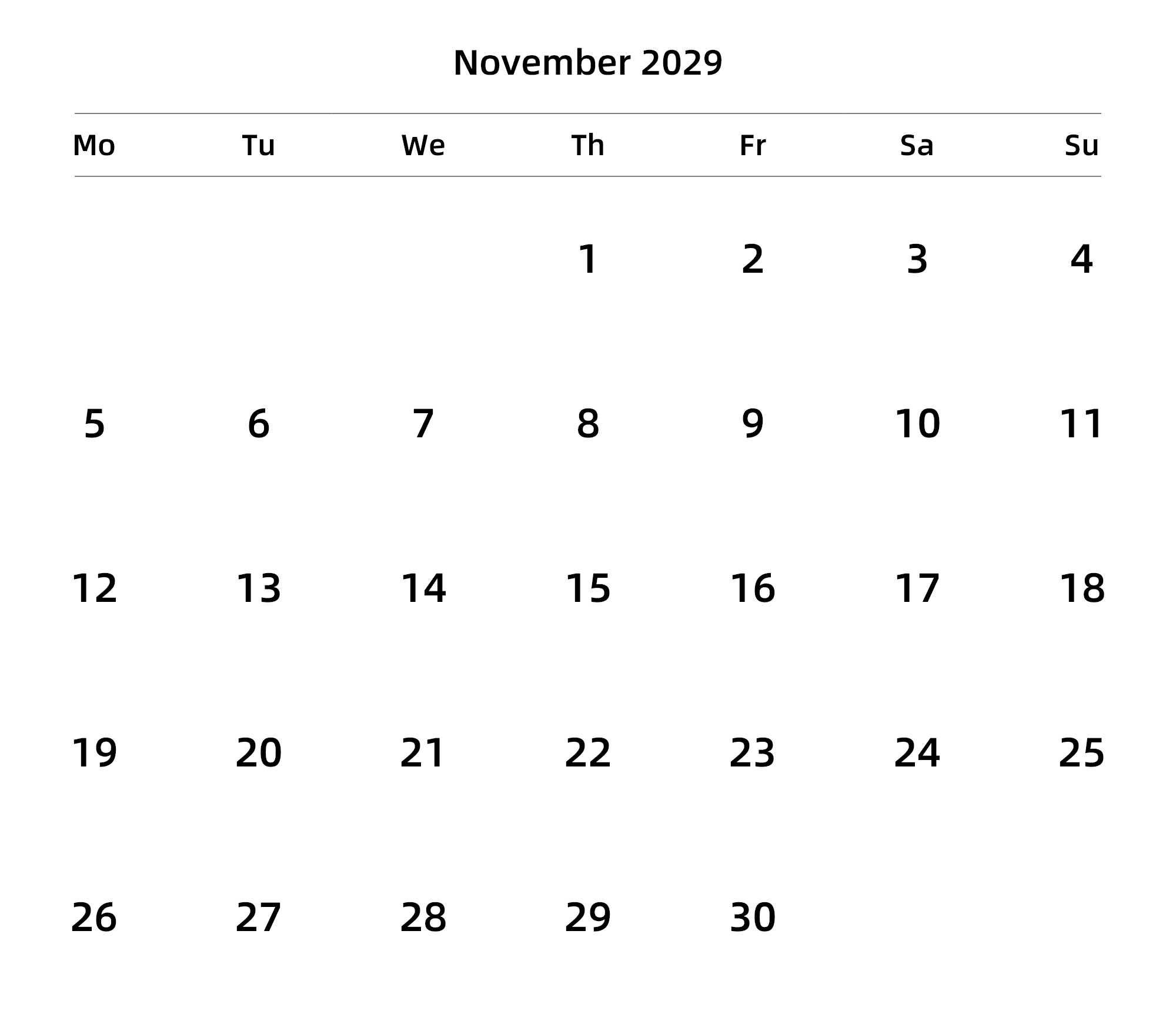 英文版 周一开始