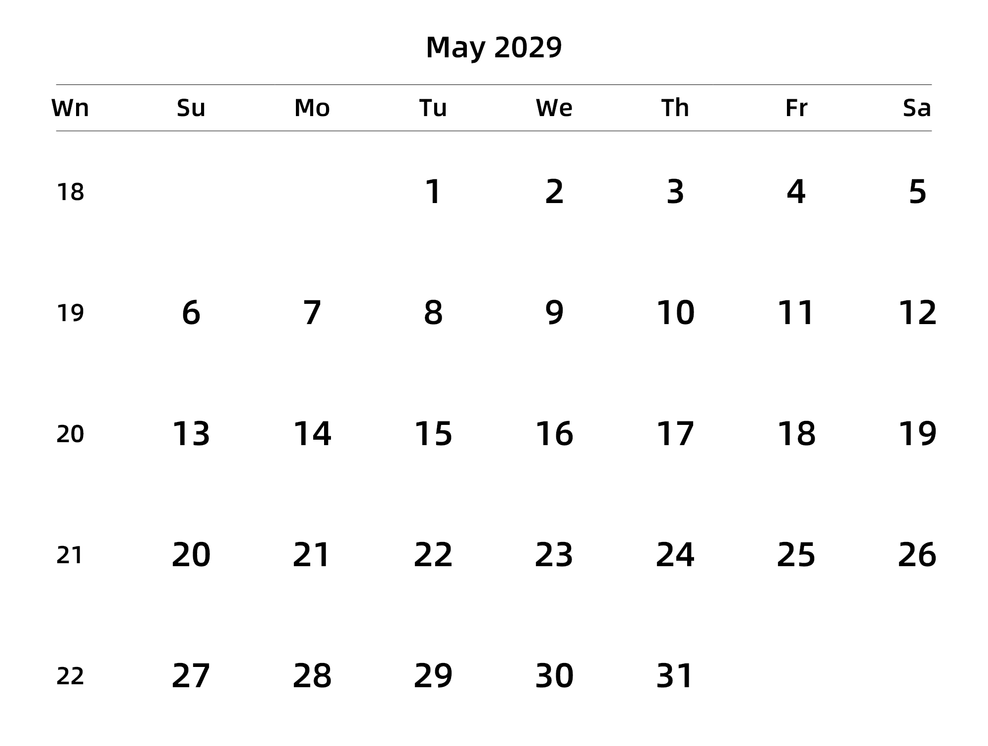 英文版 周日开始 带周数 带节假日调休安排
