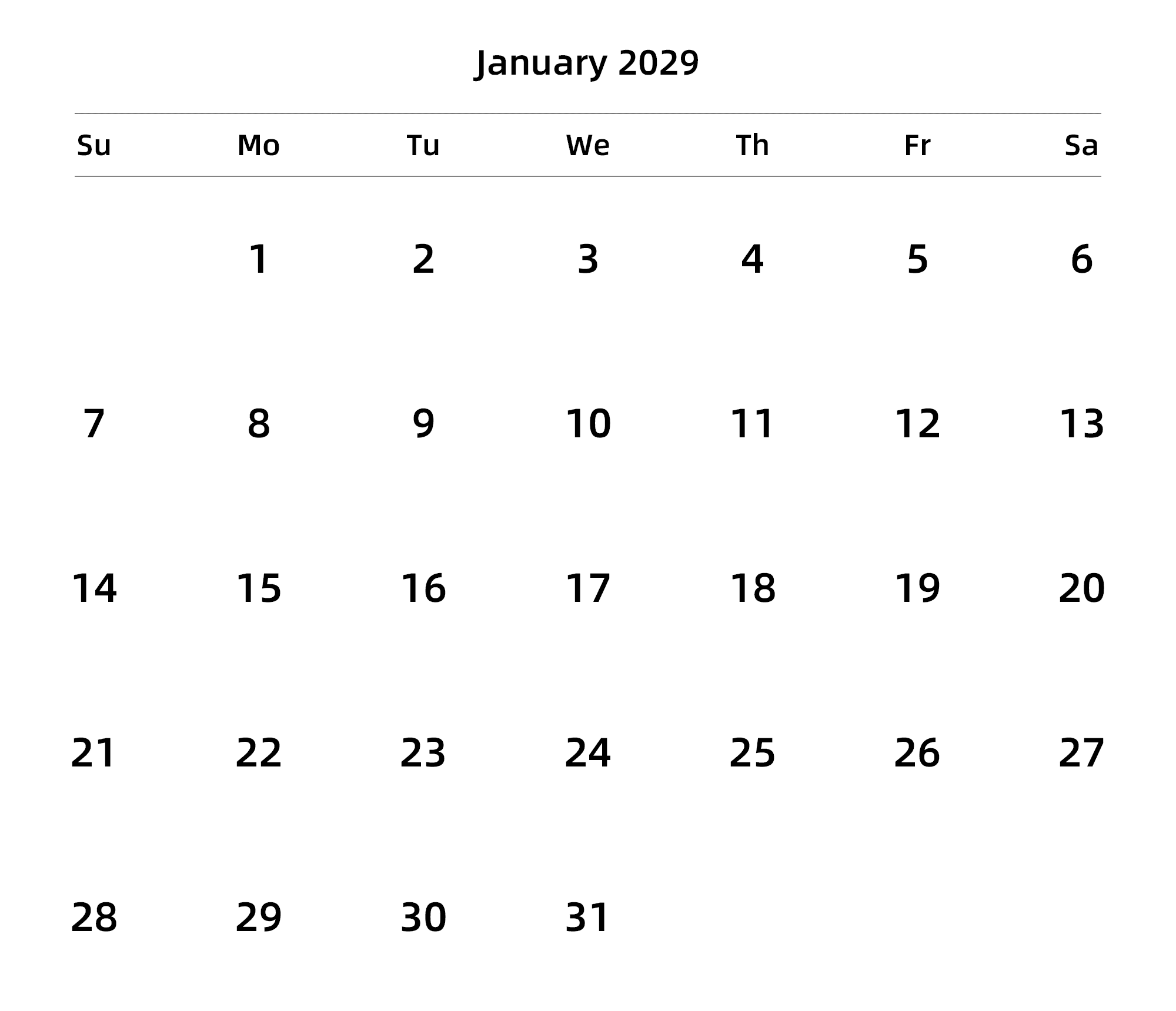英文版 周日开始