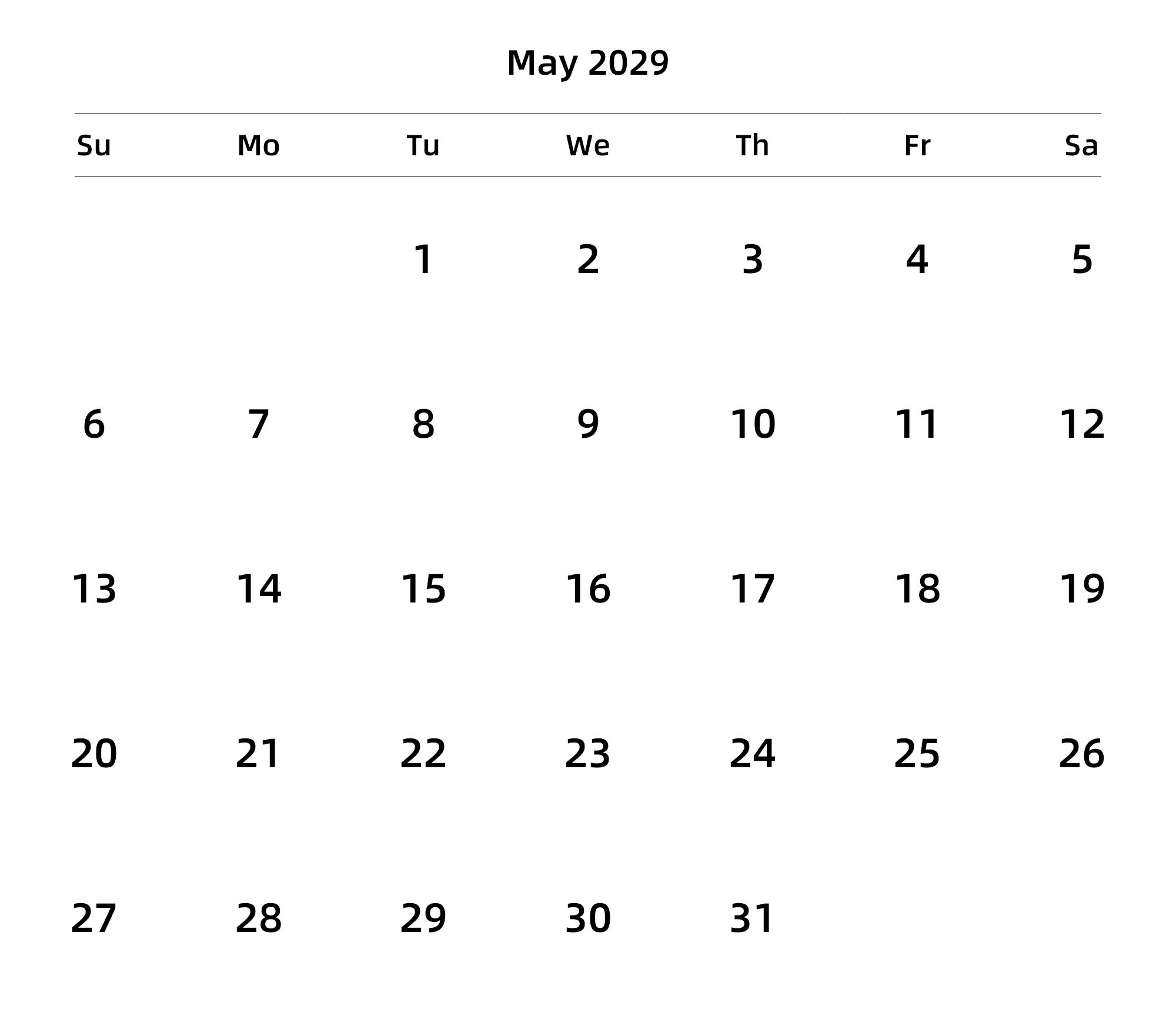 英文版 周日开始