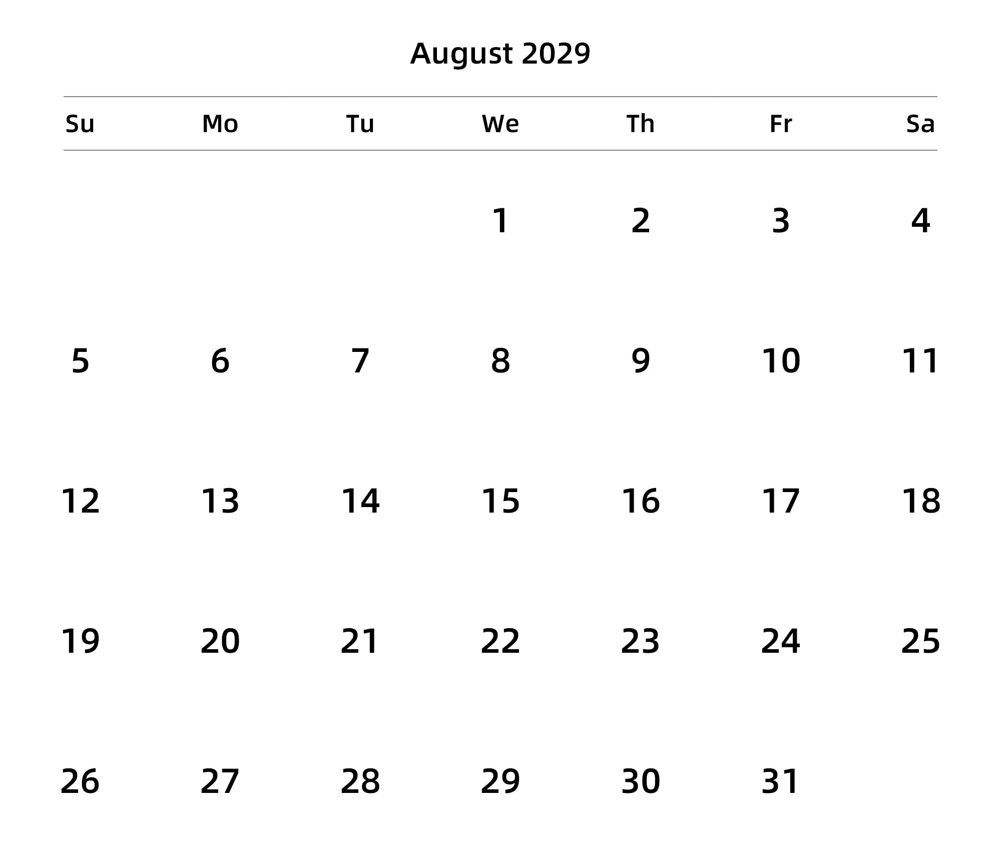 英文版 周日开始