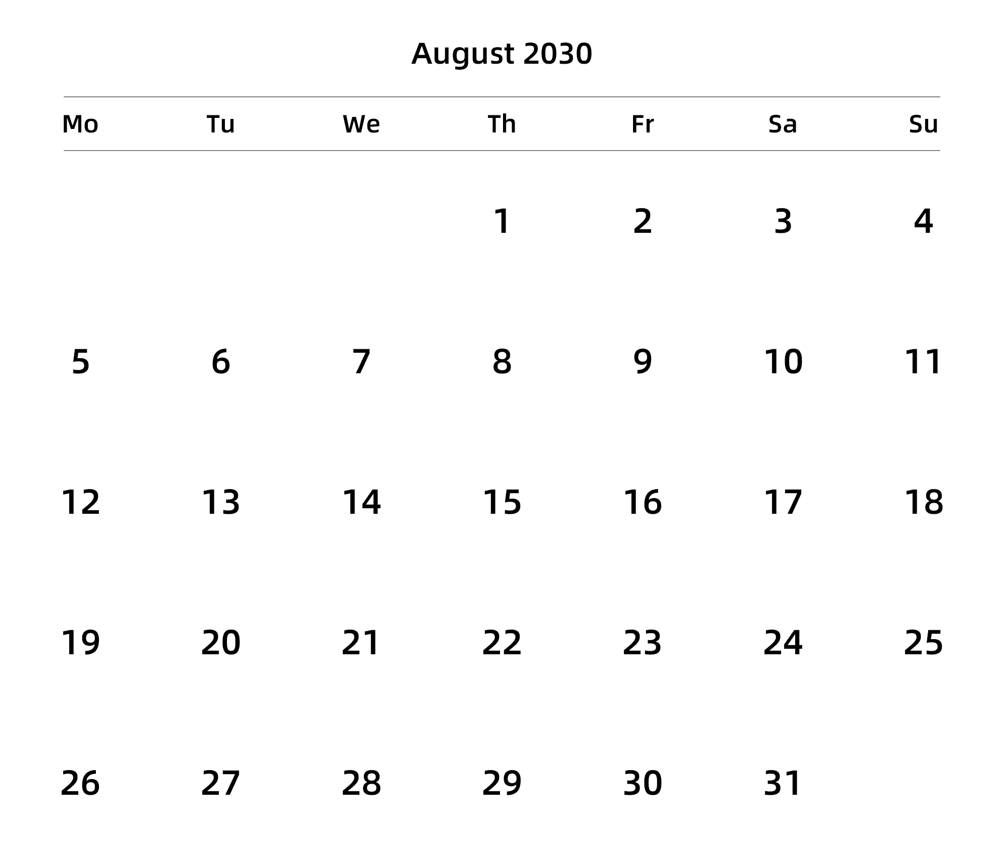 英文版 周一开始 带节假日调休安排