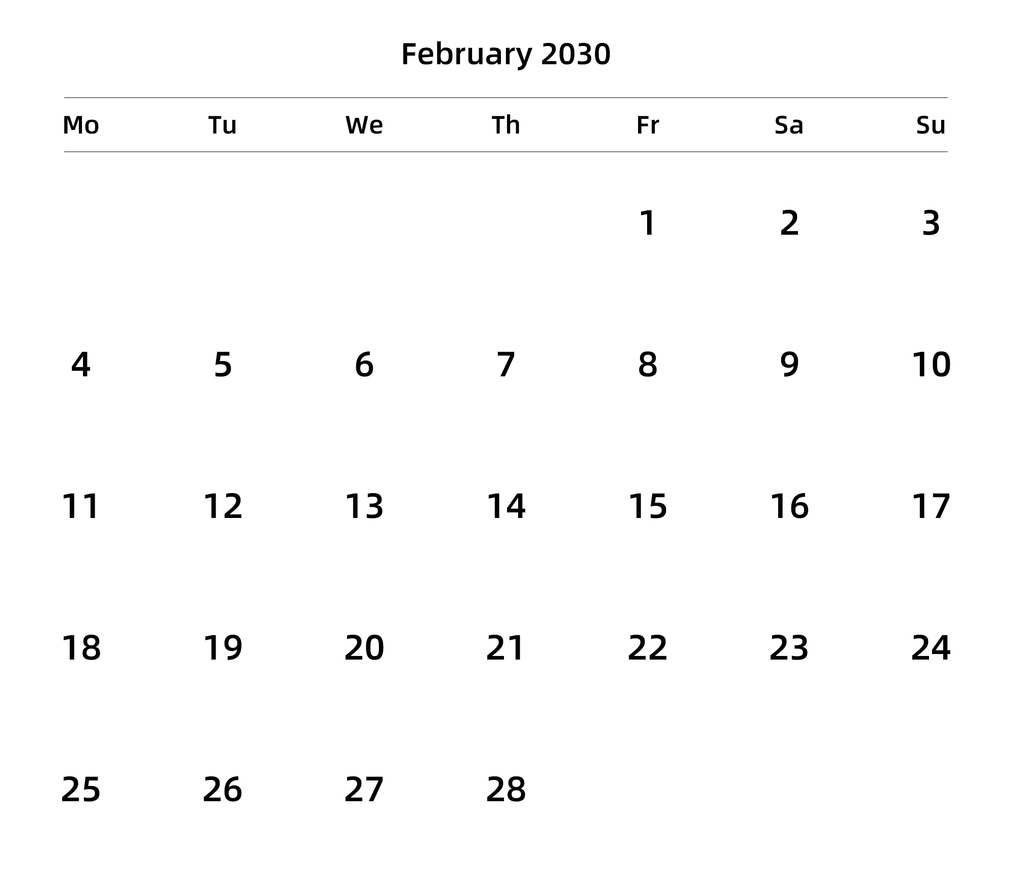 英文版 周一开始
