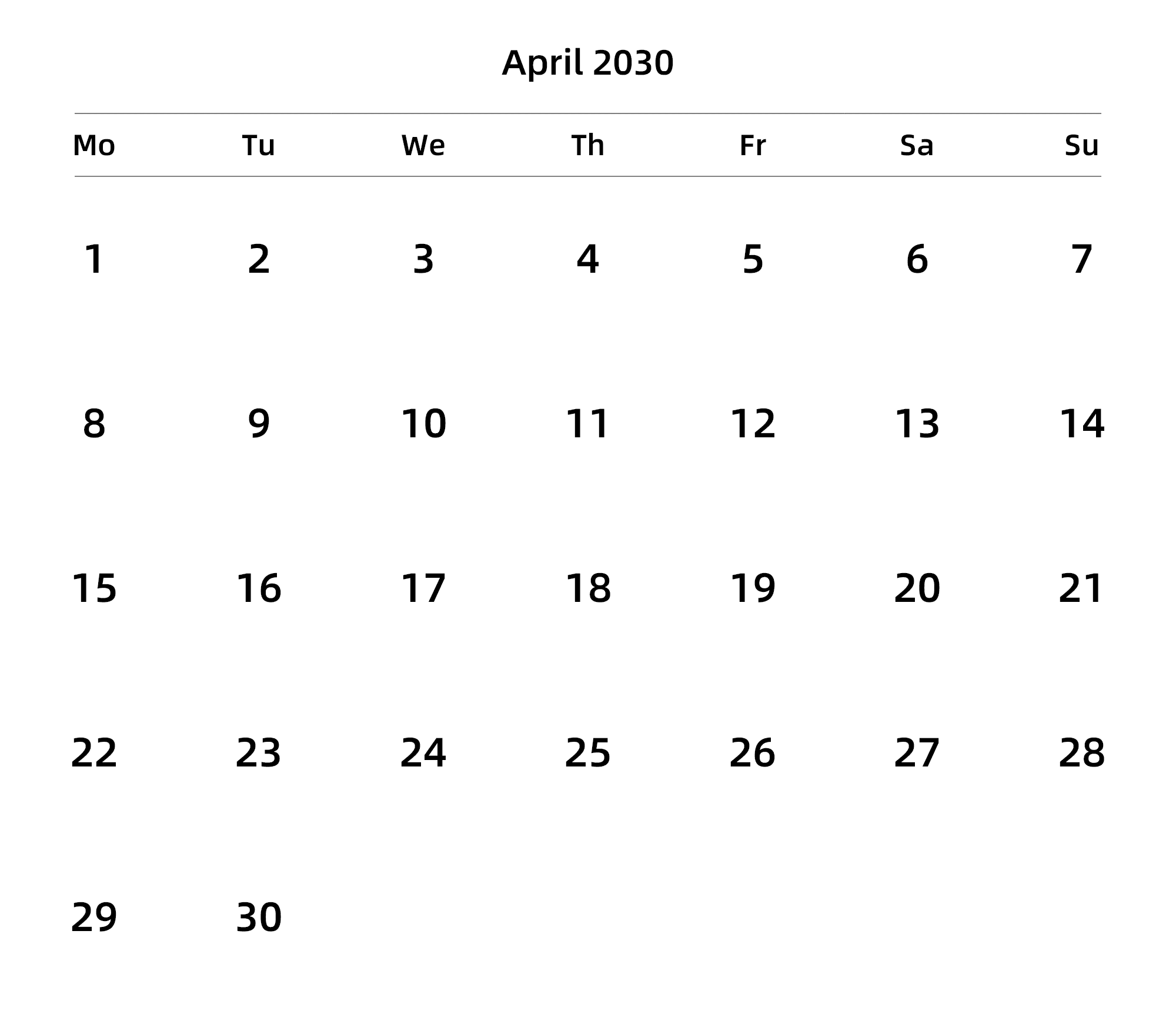 英文版 周一开始