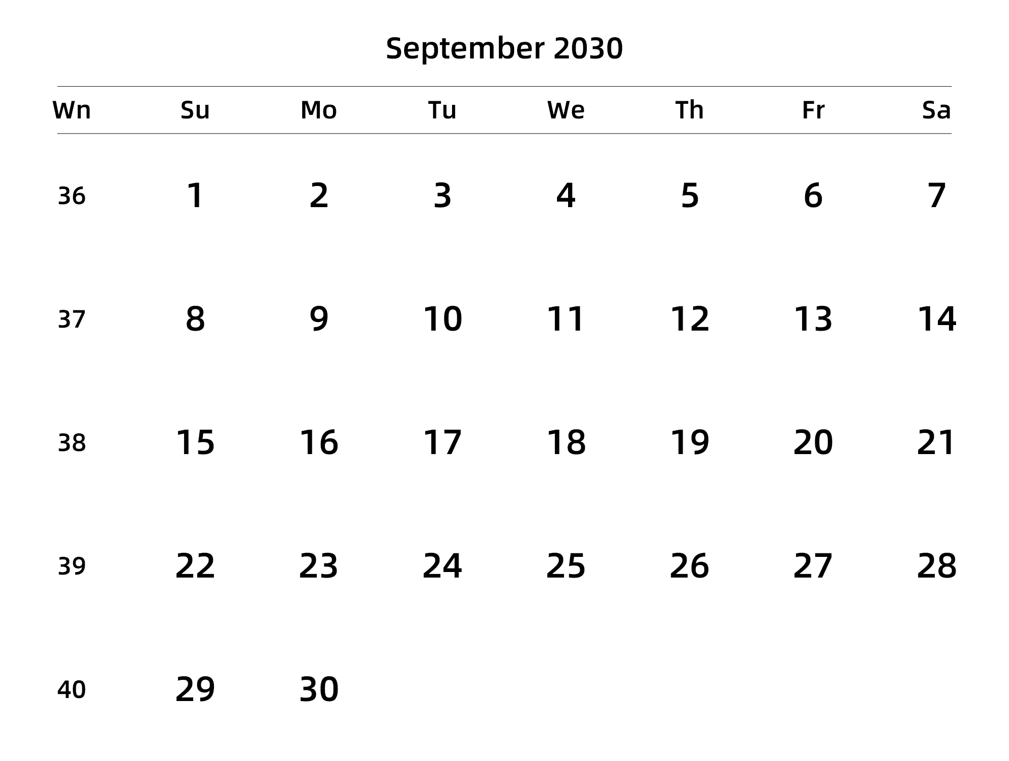 英文版 周日开始 带周数 带节假日调休安排