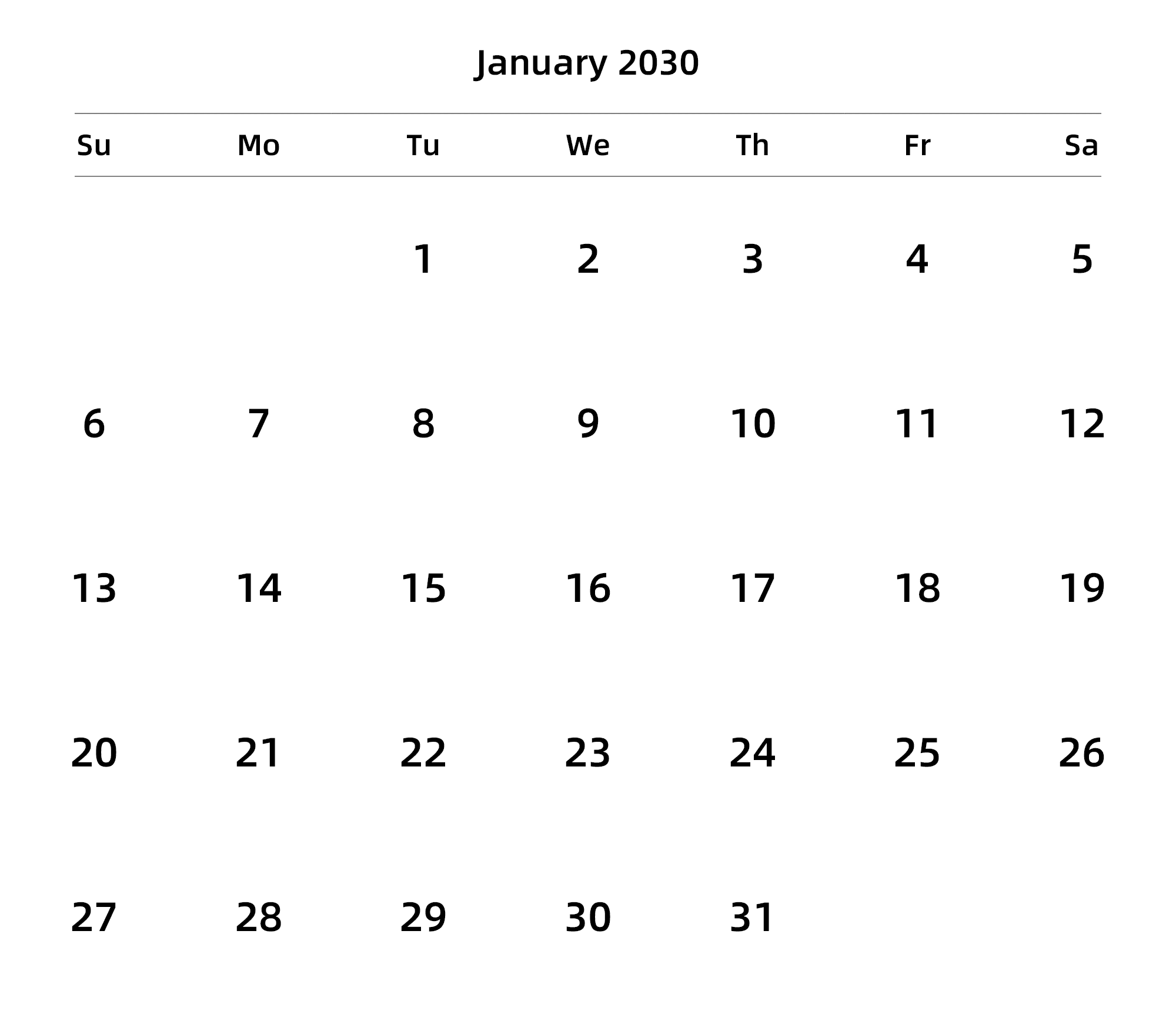 英文版 周日开始