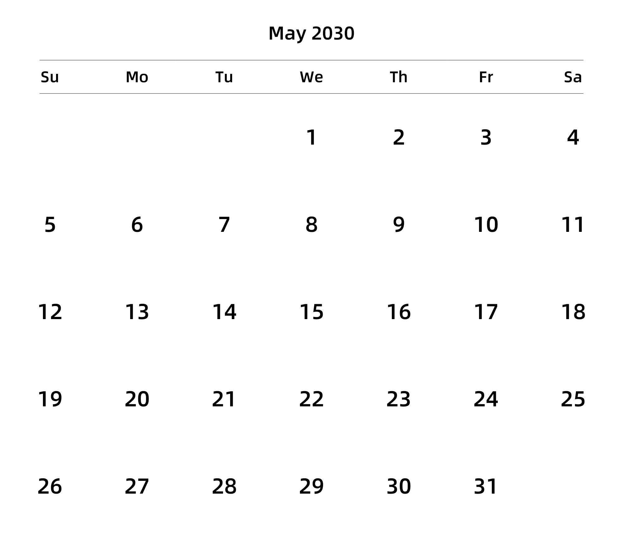 英文版 周日开始