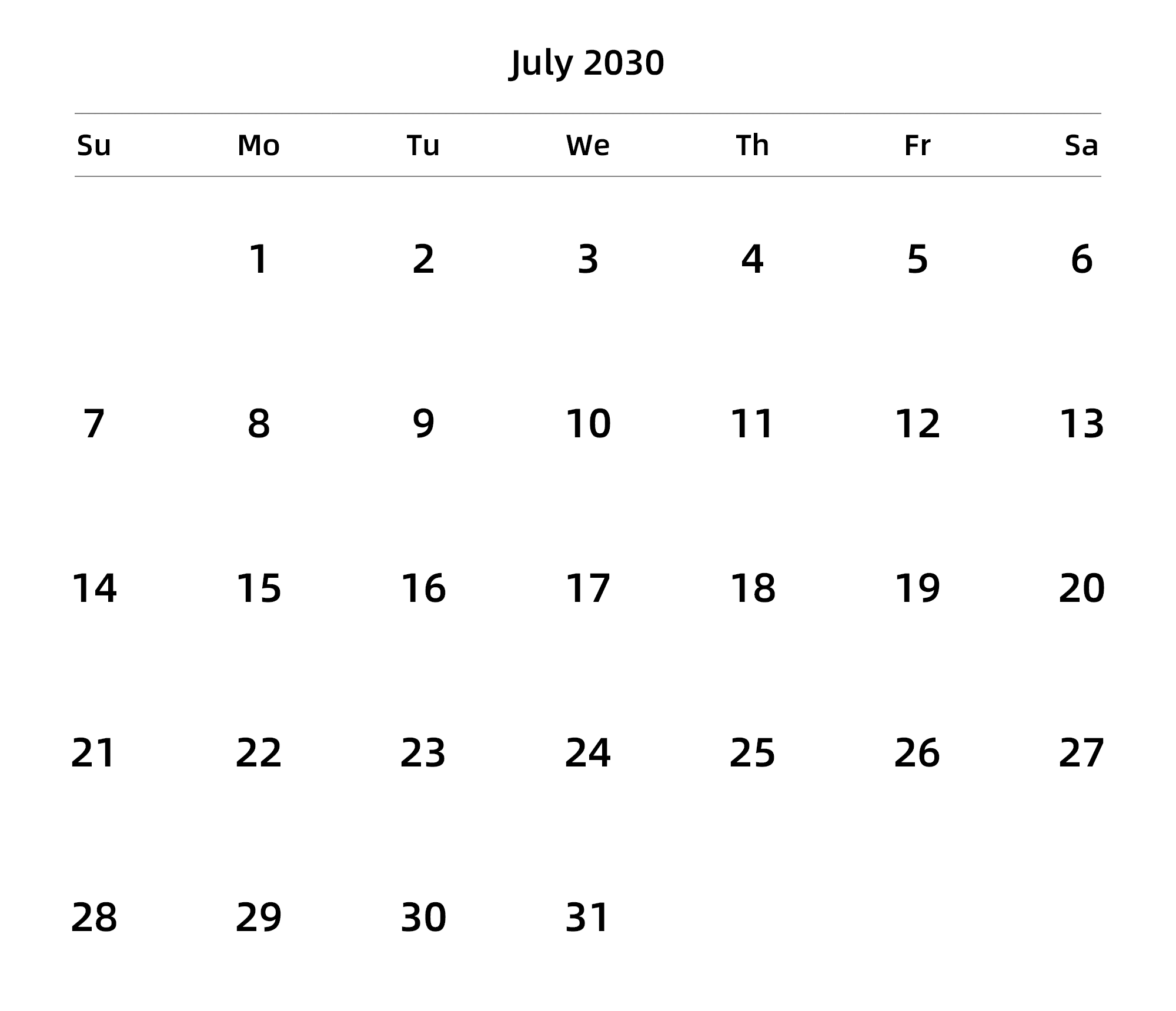英文版 周日开始