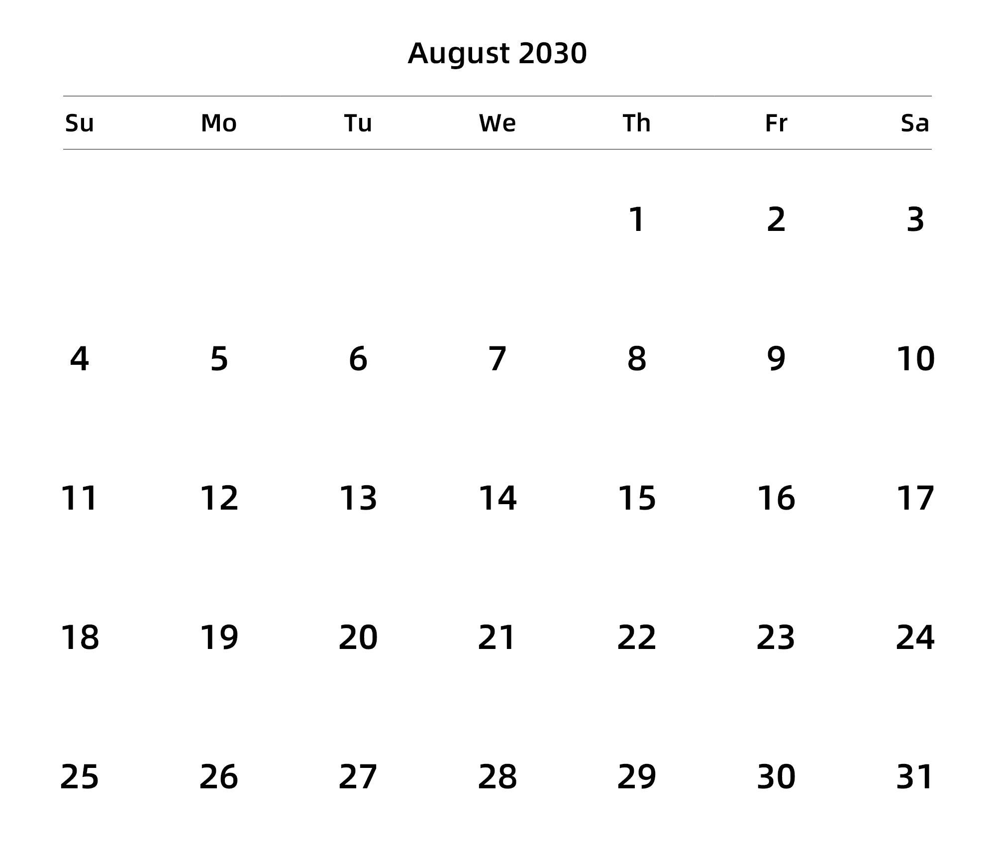 英文版 周日开始
