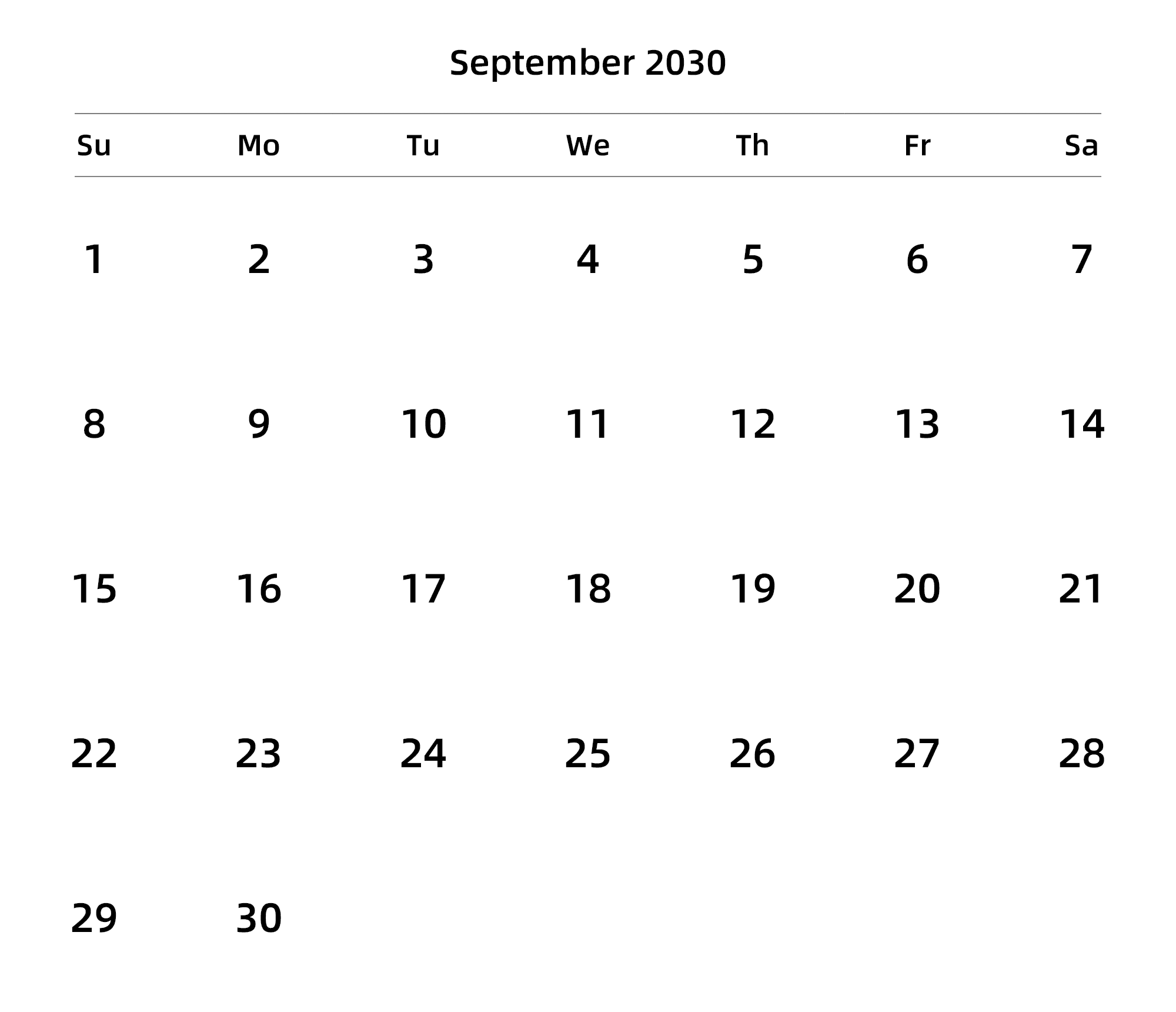 英文版 周日开始