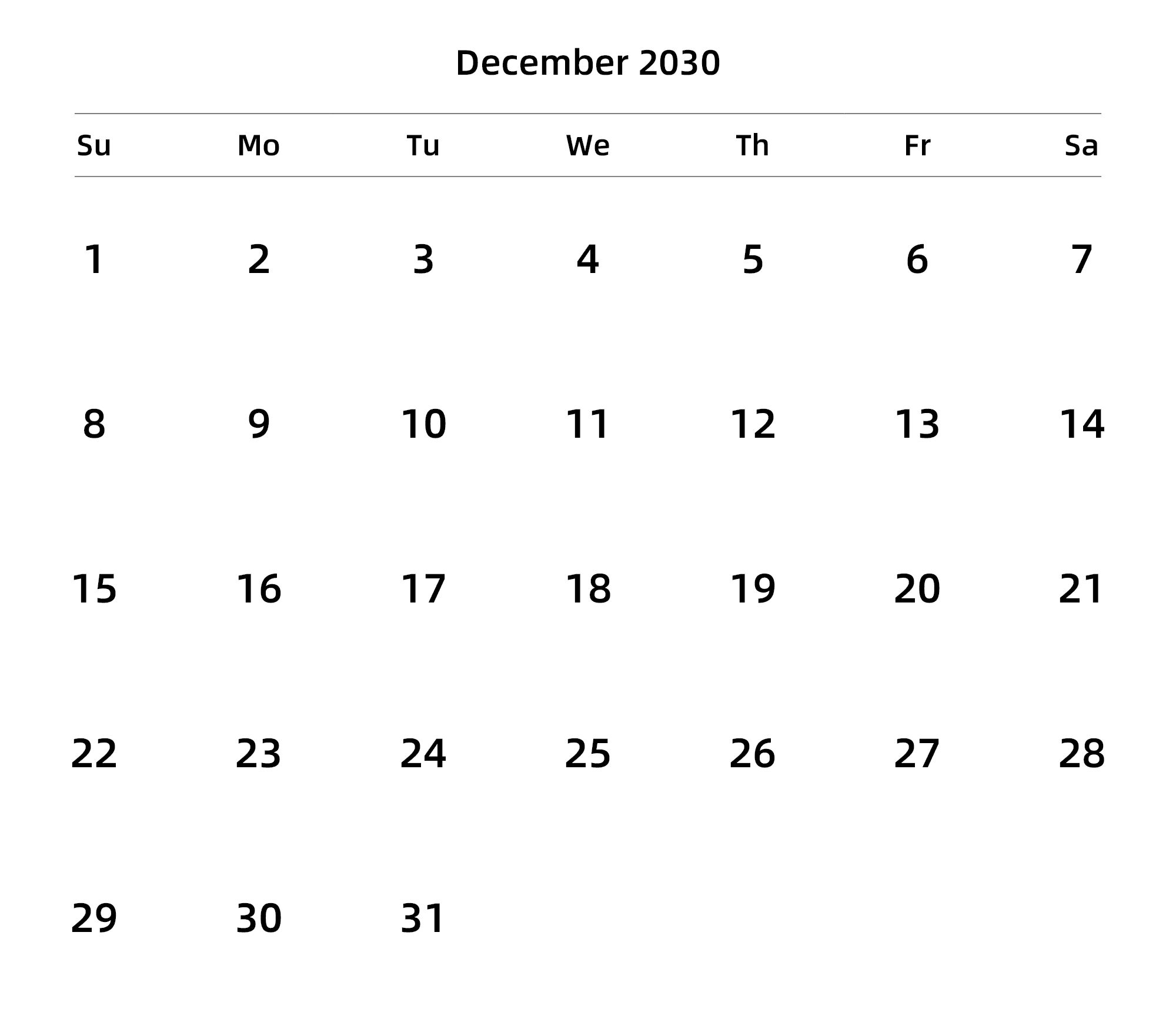 英文版 周日开始
